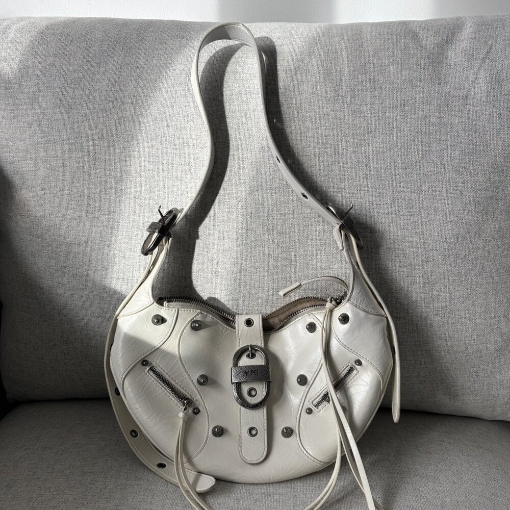 JW PEI Tessa Crushed Shoulder Bag Vegan Leather Color: White (O $142)